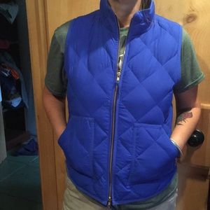 JCrew Blue Down Quilted Vest